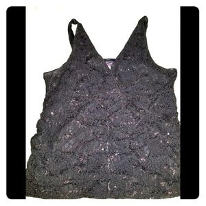 Torrid Size 4 Sequence and Black lace Top